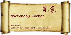 Martonosy Zombor névjegykártya